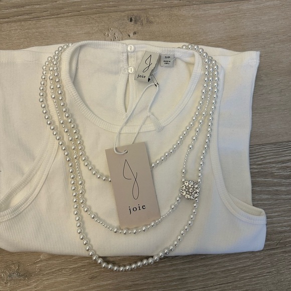 Joie White Ribbed Tank Top - Picture 6 of 6